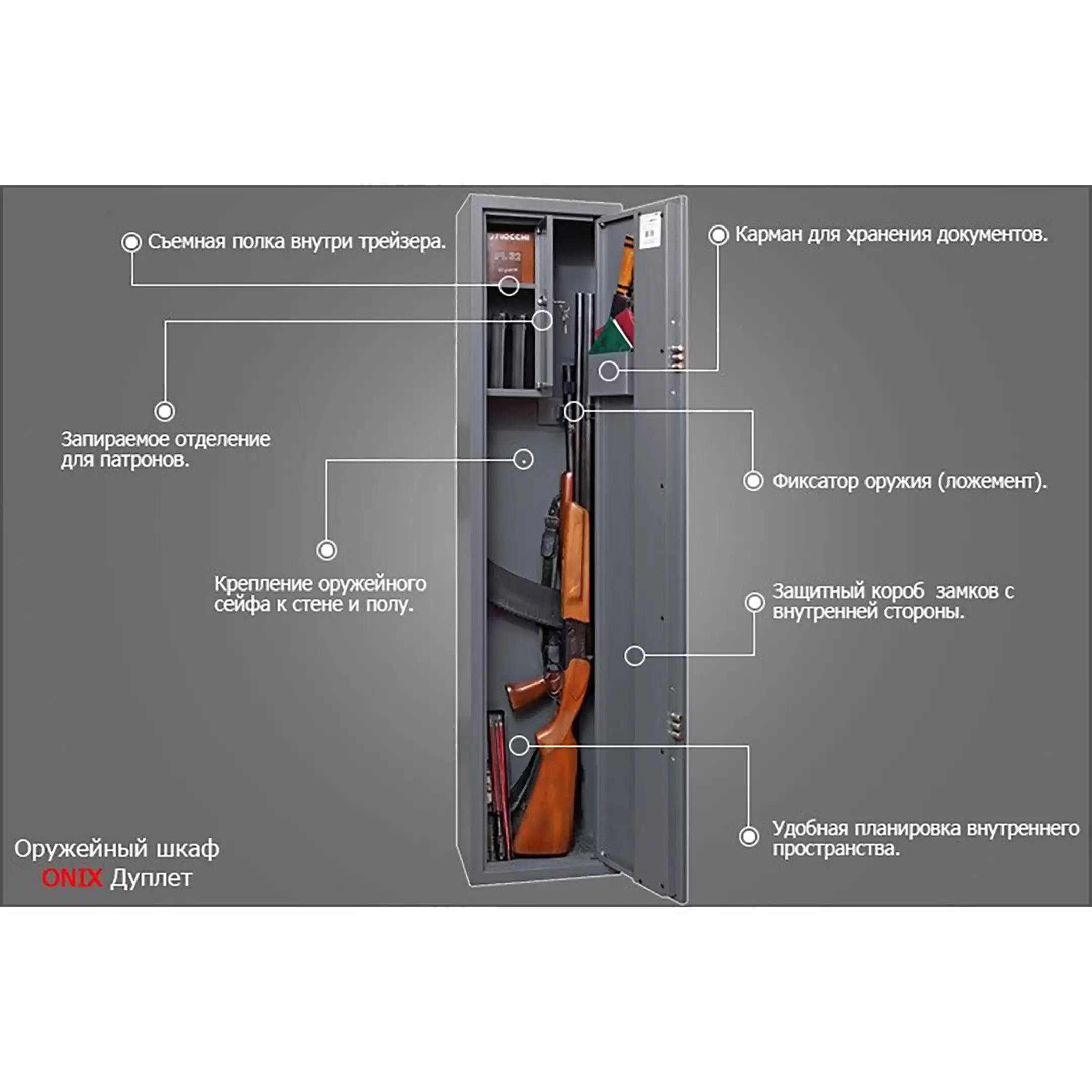 Шкаф оружейный ONIX Дуплет
